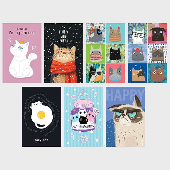 Набор мини-постеров Котэ, 35шт.