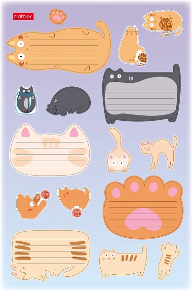 Набор наклеек для тетрадей Hatber А5 4л. КотоВасия