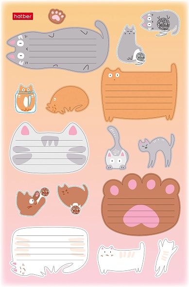 Набор наклеек для тетрадей Hatber А5 4л. КотоВасия