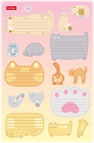 Набор наклеек для тетрадей Hatber А5 4л. КотоВасия