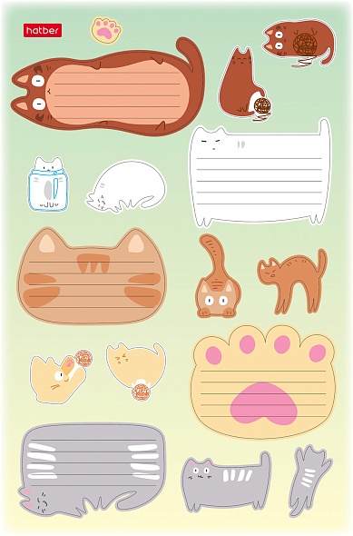 Набор наклеек для тетрадей Hatber А5 4л. КотоВасия