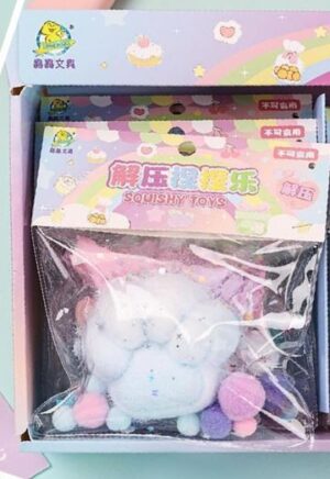 Игрушка-антистресс Пушистая Таба ЛАПКА, 13х15см голубая