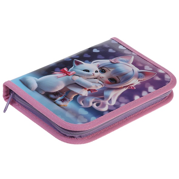 Пенал 1отд. Hatber 190х130мм Мой котик