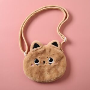 Сумочка плюшевая Tiny pals, cat-brown 21х19 см
