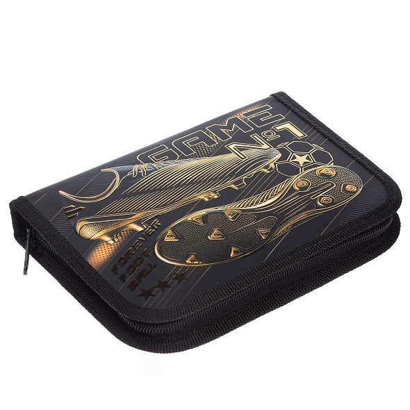 Пенал 1отд. Hatber 190х130мм с откидной планкой Футбол навсегда