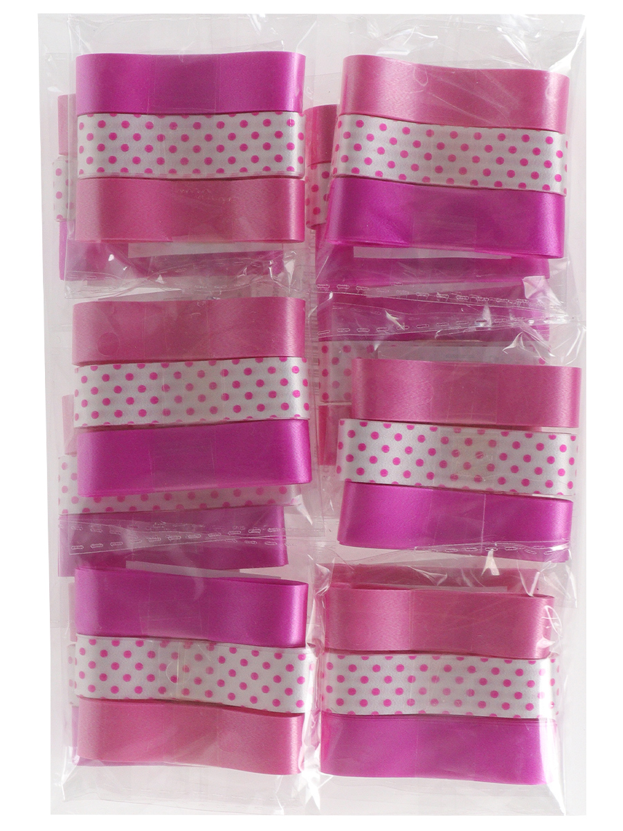 Набор декоративных лент, В розовых оттенках,  для оформления подарков