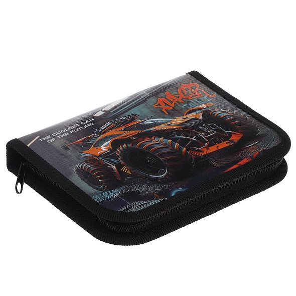 Пенал 1отд. Hatber 190х130мм с откидной планкой Машины будущего