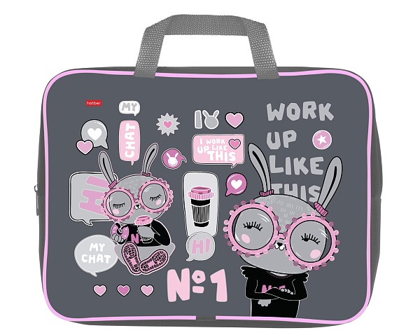 Папка с ручками Hatber В модном чате, текстильная