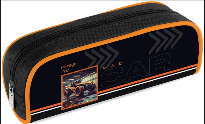 Пенал мягкий на молнии Hatber 210х80мм MAD CAR