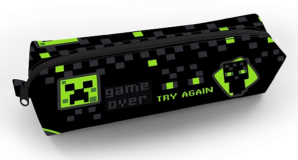 Пенал мягкий на молнии Hatber 210х50х60мм Пиксель