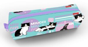 Пенал мягкий на молнии Hatber 210х50х60мм Мяуччи