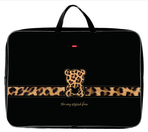 Папка с ручками  А3 Hatber Стильный мишка, текстильная