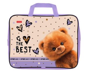 Папка с ручками Hatber Пушистый мишка, текстильная