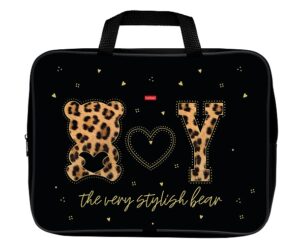 Папка с ручками Hatber Стильный мишка, текстильная