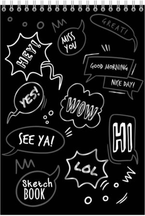 Скетчбук А5  40л Lamark Серебро-Стикеры, 100г/м, спираль