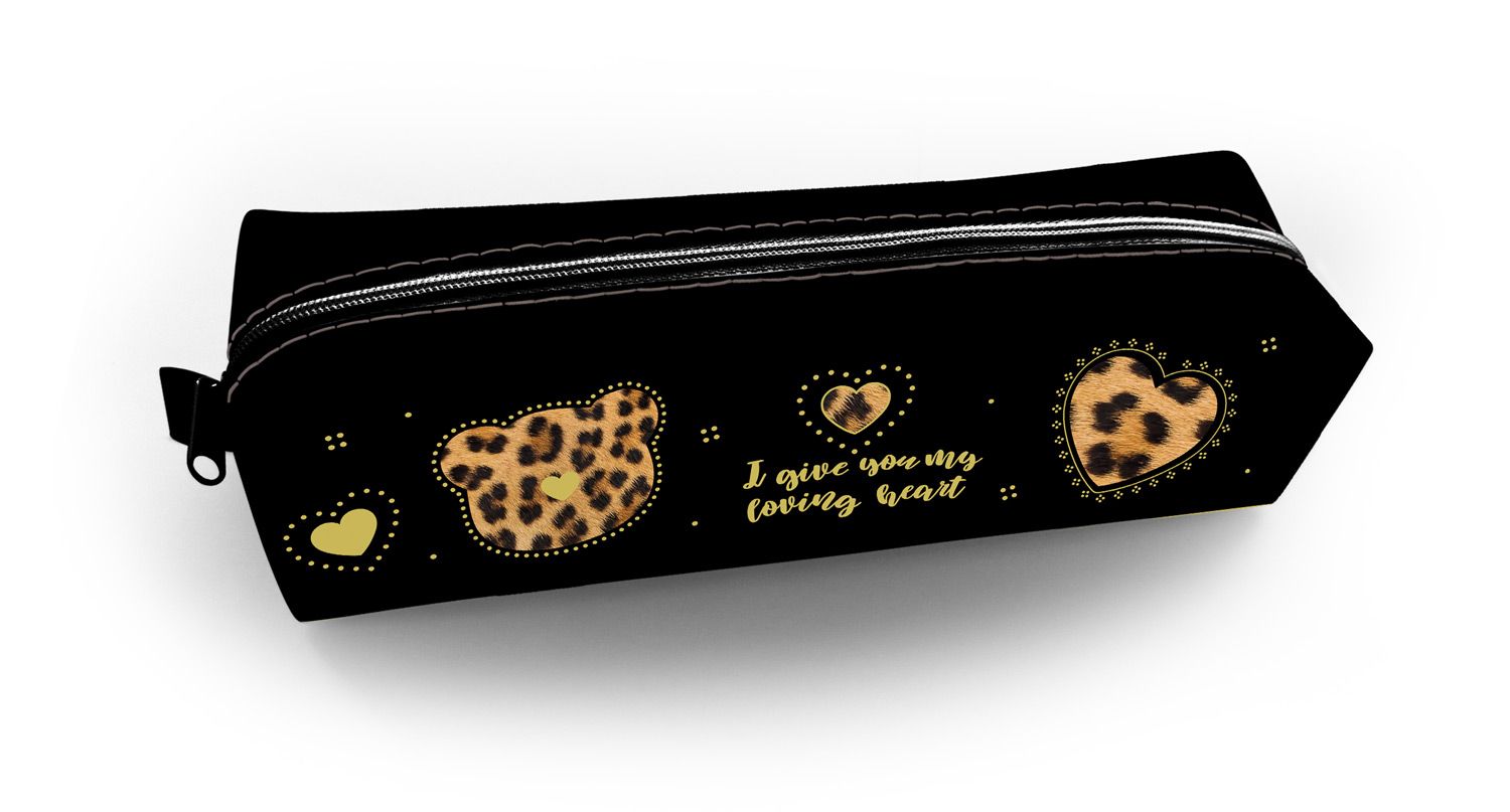 Пенал мягкий на молнии Hatber 210х45х45мм Стильный мишка