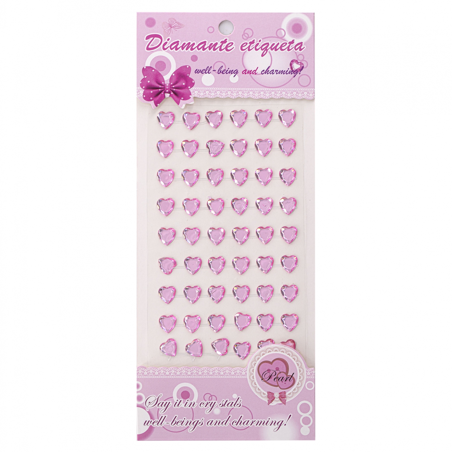 Наклейки из страз Alingar Розовые сердца