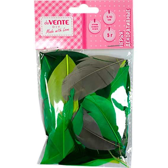 Перья декоративные deVENTE DIY Leaf искусственные в виде листочка 5-10см оттенки зеленого
