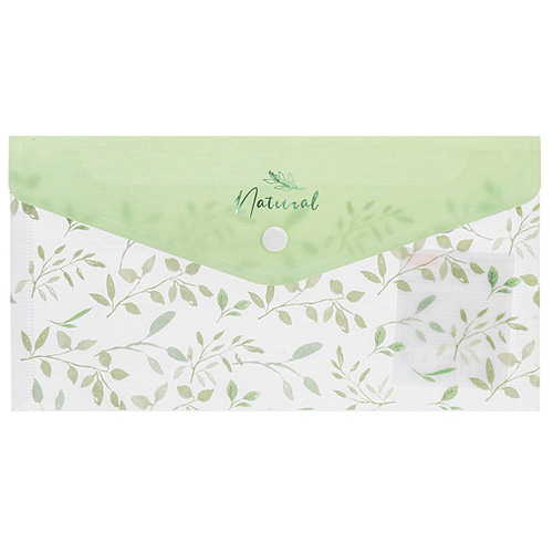 Папка-конверт на кнопке Hatber С6 NATURAL LEAVES