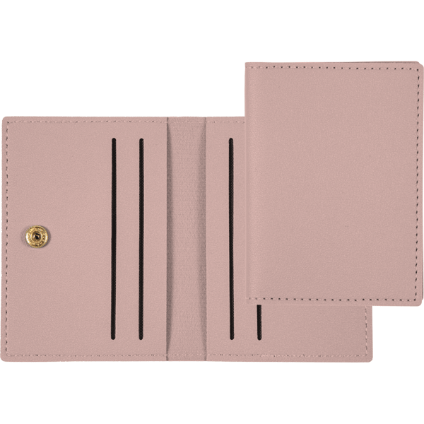 Визитница-кошелёк на кнопке deVENTE Casual 8х11см светло-розовая, искусс.кожа