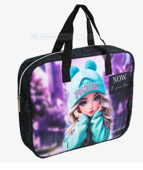 Папка с ручками deVENTE А4 Paris Girl, текстиль