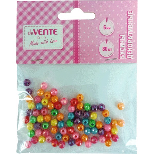 Набор бусин deVENTE 6мм 80шт. ассорти цветов