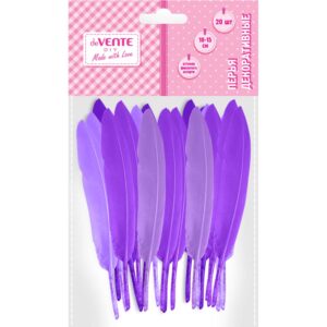 Перья декоративные deVENTE DIY натуральные гусиные 10-15см 20шт. оттенки фиолетового