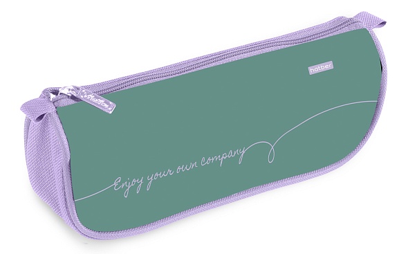 Пенал мягкий на молнии Hatber 200х95х50мм Наедине с собой