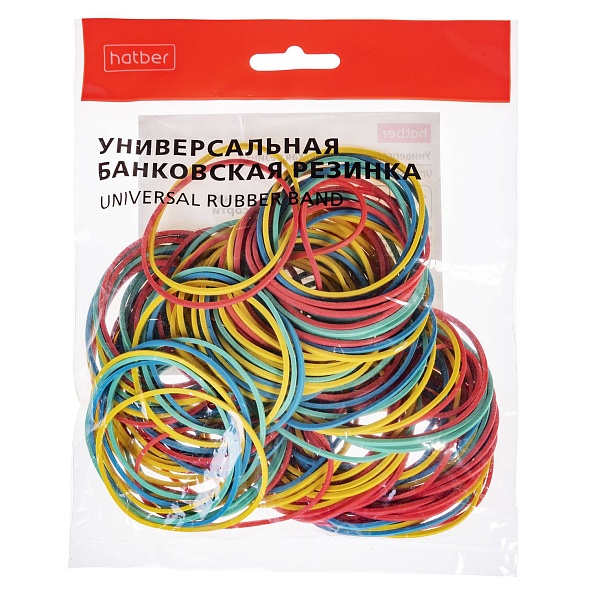 Резинки для банкнот 100г Hatber диаметр 50мм цветная