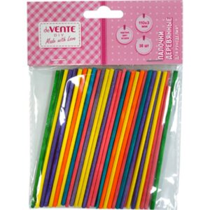 Палочки деревянные для рукоделия deVENTE DIY круглые 110х3мм 50шт. цвета ассорти