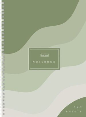 Тетрадь120л. А4 клетка Hatber Wave, 7БЦ на гребне