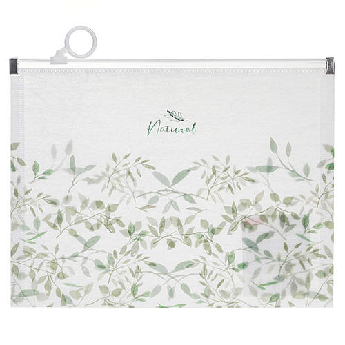Папка-конверт на молнии А5 Hatber NATURAL LEAVES 180мкм