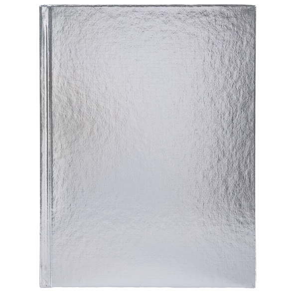 Записная книжка 64л. А6 Hatber METALLIC Бумвинил Серебро, тв.обл, клетка/линия