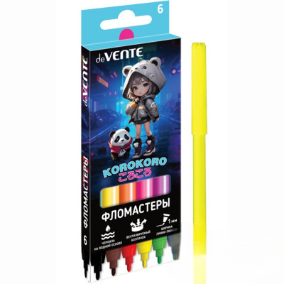 Фломастеры deVENTE Korokoro  6цв. к/к