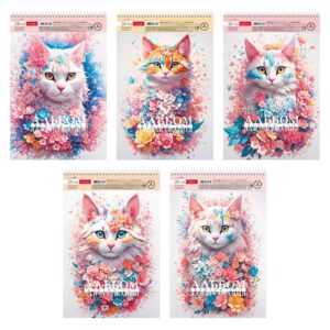 Альбом для рисования 24л. Hatber Spring cat, на спирали