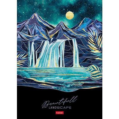 Бизнес-блокнот А4 80л. Hatber Золотые склоны гор, клетка 5-цв.блок