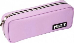 Пенал на молнии deVENTE 210х90мм Private, 3 отд.,сиреневый искусст.кожа
