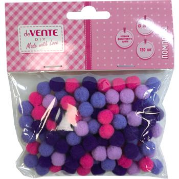 Помпоны для творчества deVENTE DIY 10мм 120шт. оттенки фиолетового цвета