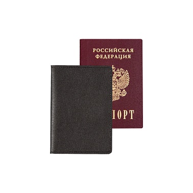 Обложка для паспорта  deVENTE Casual, черная искусств.кожа