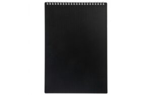 Блокнот 80л. А4 Hatber VELVET Черный клетка, пластиковая обложка на гребне