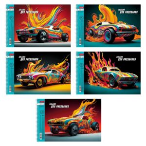 Альбом для рисования 24л. Hatber Динамичные авто, на спирали