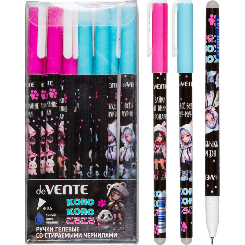 Ручка гелевая deVENTE Korokoro стираемая синяя 0,5мм