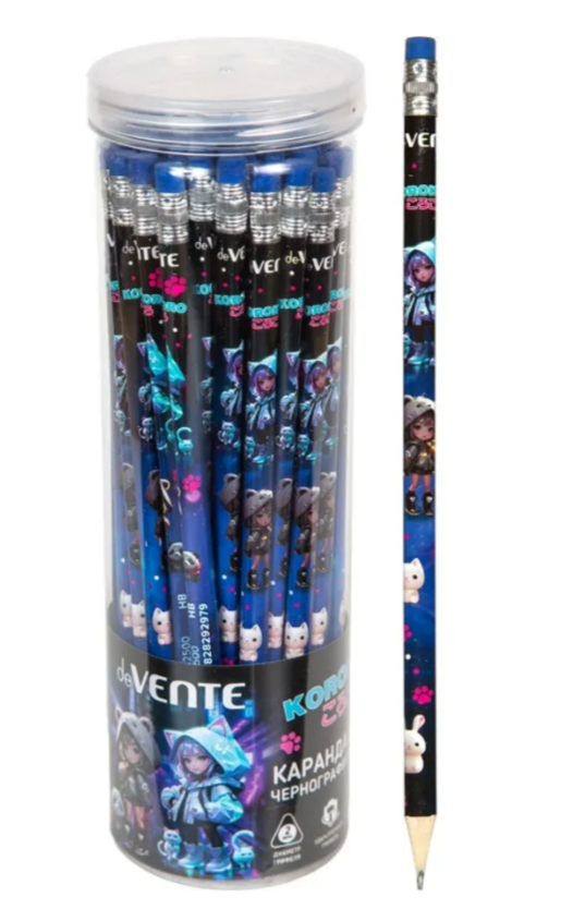 Карандаш чернографитный deVENTE Korokoro НВ с ластиком