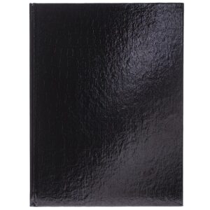 Бизнес-блокнот А5 80л. Hatber METALLIC CROCO Бумвинил Черный, клетка