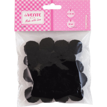 Помпоны для творчества deVENTE 25мм 20шт. черные
