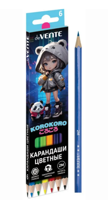 Карандаши цветные deVENTE Korokoro  6 цв.
