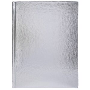 Бизнес-блокнот А5 80л. Hatber METALLIC Бумвинил Серебро, клетка