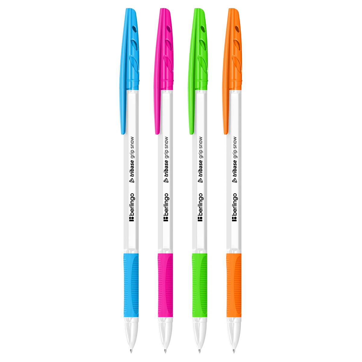 Ручка шариковая Berlingo Tribase grip snow, синяя 0,7мм