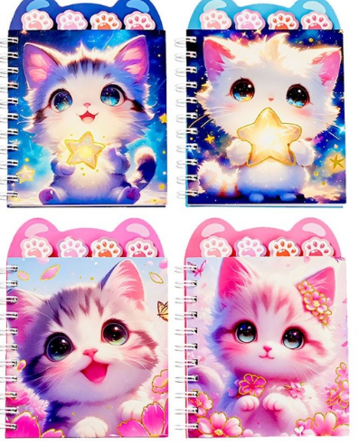 Блокнот 80л. КОТИКИ 12,8х17,9см гребень