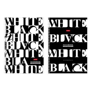 Тетрадь 96л. клетка Hatber Черное и белое, на гребне